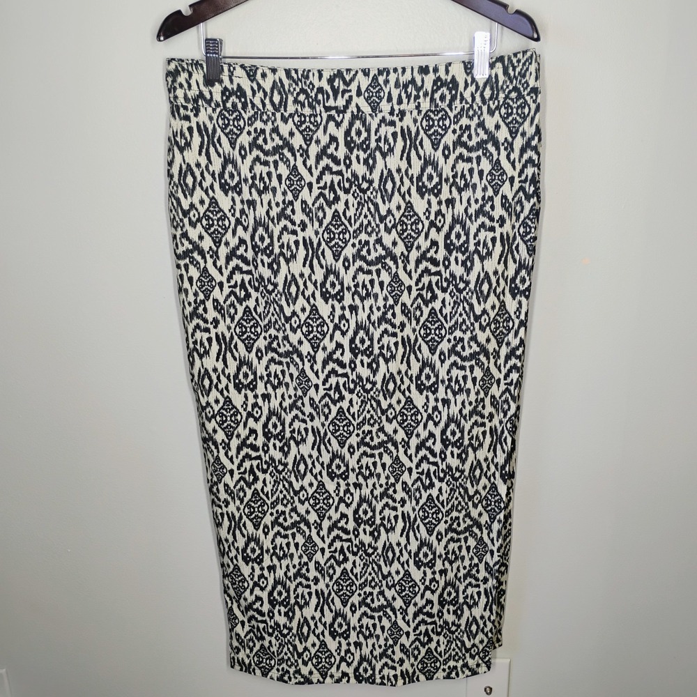 NWT RipSkirt Hawaii Wrap Skirt Women Lg Black Cream Indoikat Adjustable Length 4